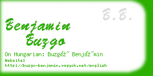 benjamin buzgo business card